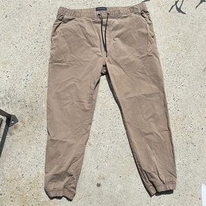 Mens American Eagle Next Level Flex Khaki Joggers Drawstring Size XL